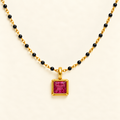 Ruby Pink Solitaire Mangalsutra