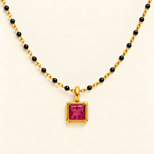 Ruby Pink Solitaire Mangalsutra