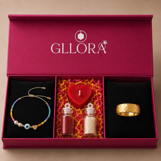 Evil Eye Rakhi With Scaly Gold Ring