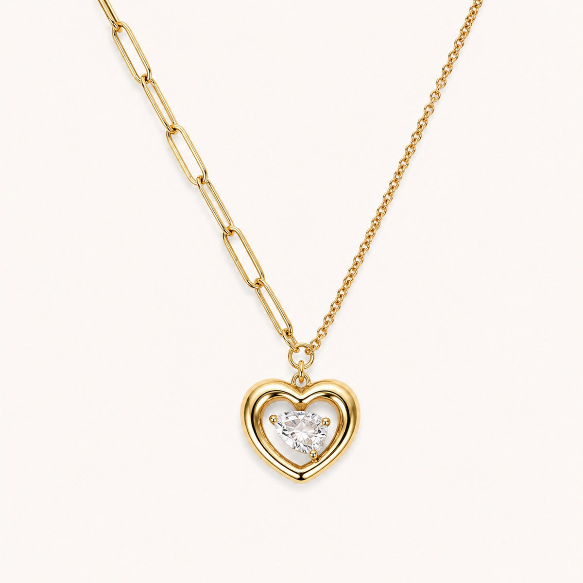 Double Layer Heart Pendant Necklace