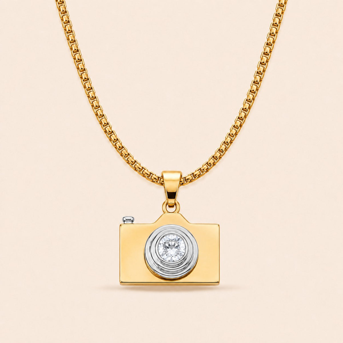 Gold Plated Camera Necklace
