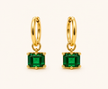 Flora Emerald Crystal Huggie Hoop Earrings