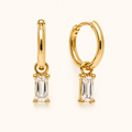 Flora Emerald Zircon Huggie Hoop Earrings