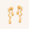Flora Golden C-Shape Smooth Open Hoop Earrings