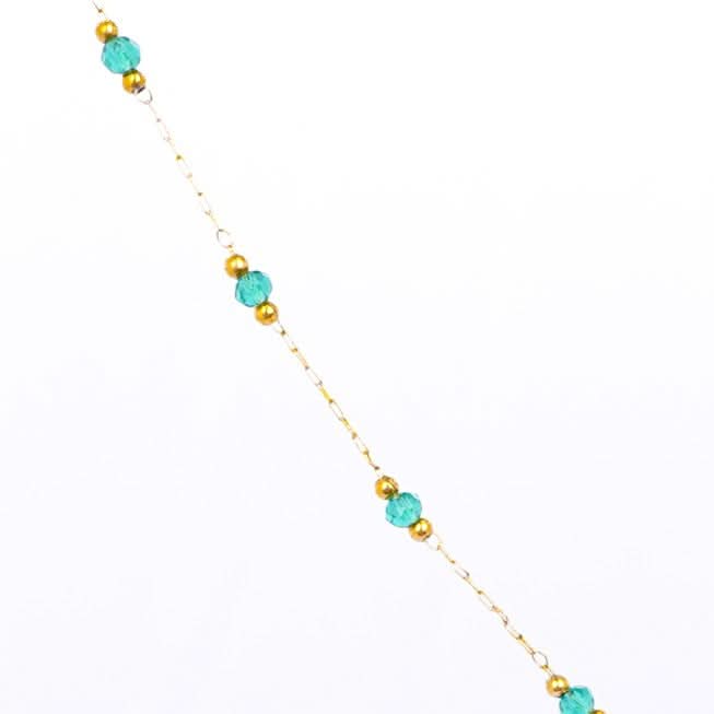 Flora Green Beaded Anklet and Necklace Set – green beaded anklet and necklace jewellery set for women-5