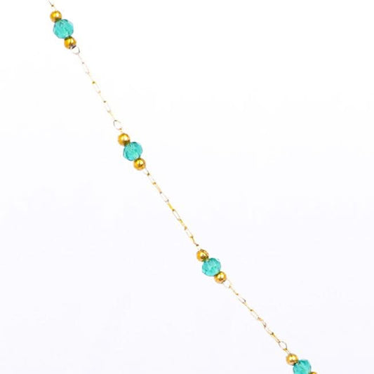Flora Green Beaded Anklet and Necklace Set – green beaded anklet and necklace jewellery set for women-5