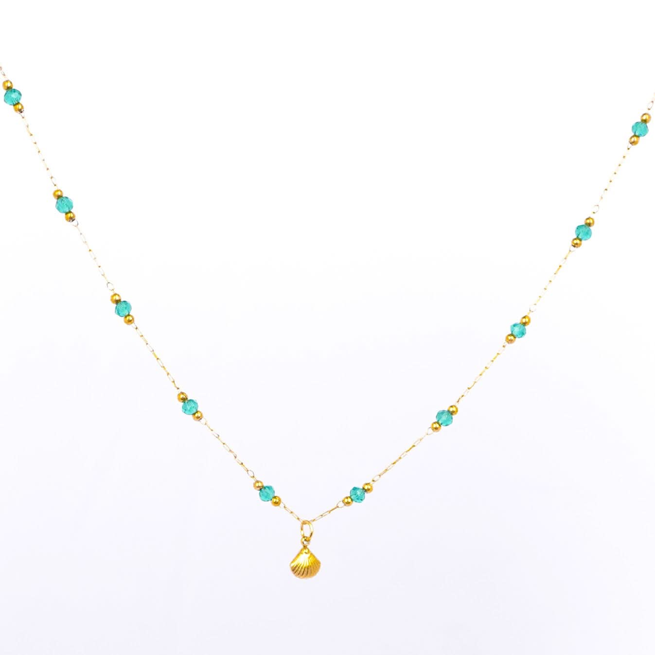Flora Green Beaded Anklet and Necklace Set – green beaded anklet and necklace jewellery set for women-6