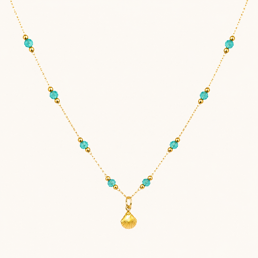 Flora Green Beaded Anklet and Necklace Set – green beaded anklet and necklace jewellery set for women