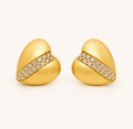 Flora Heart Sparkle Stud Earrings
