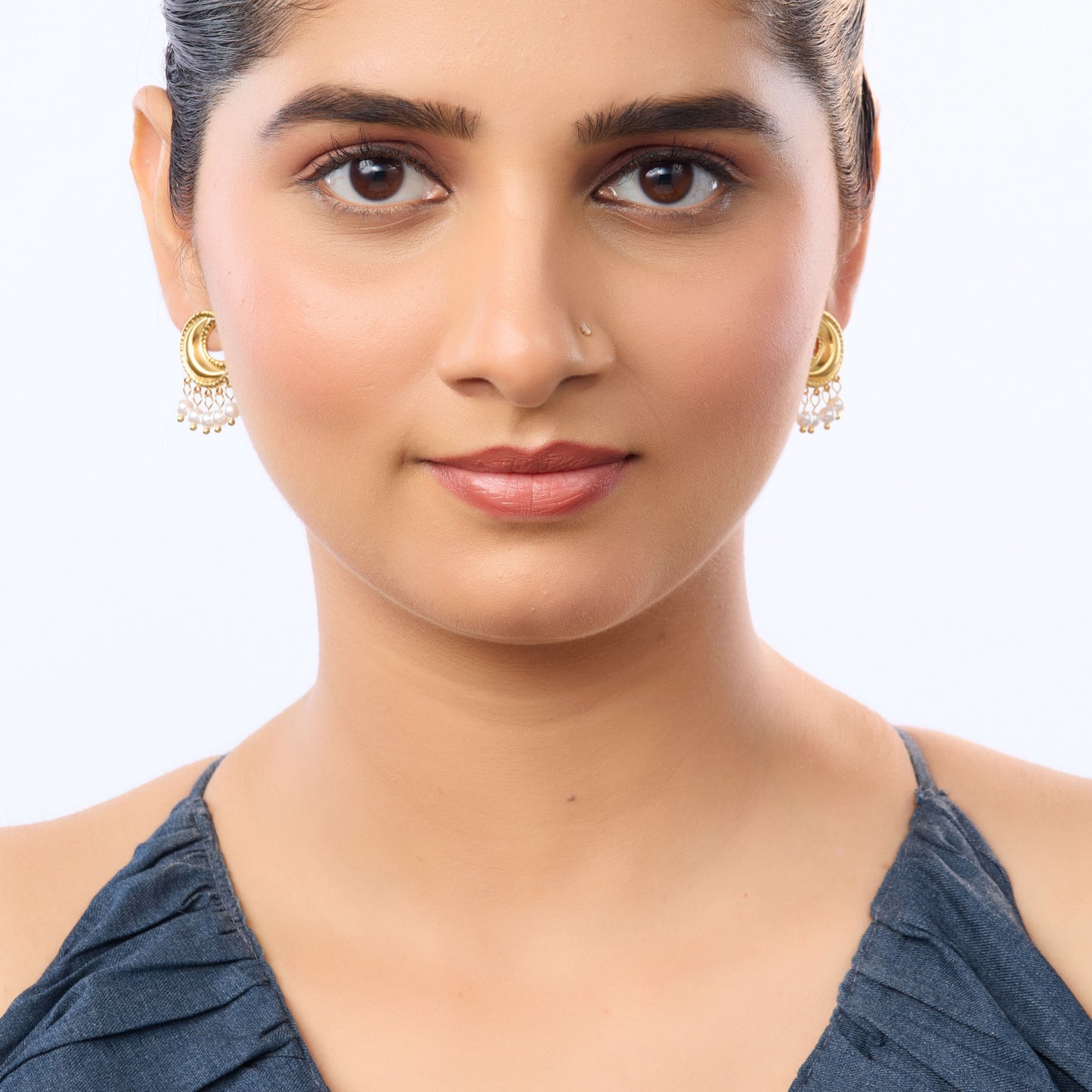 Flora Modern Hoop Earrings – contemporary gold plated hoop earrings, Flora Collection for women-3