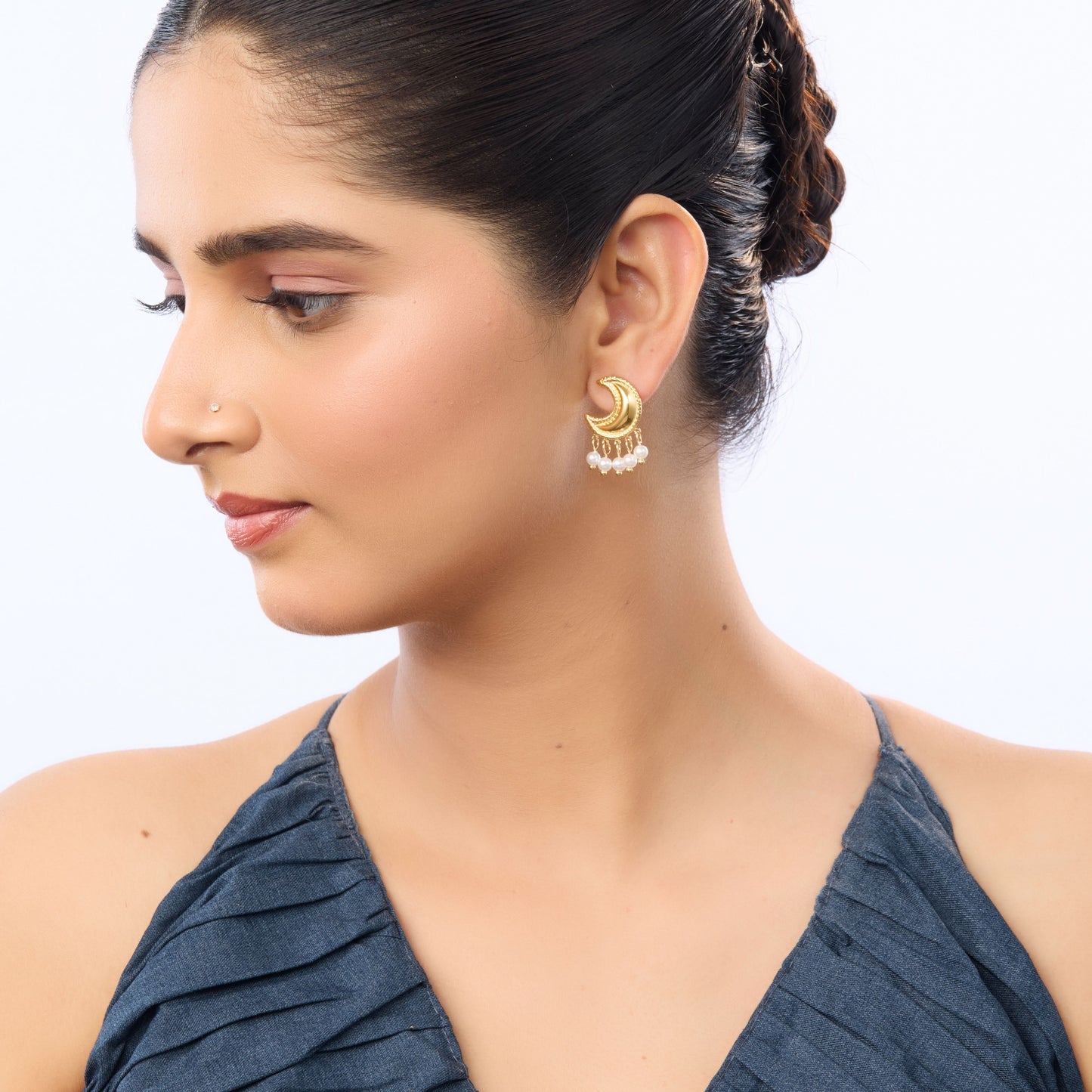 Flora Modern Hoop Earrings – contemporary gold plated hoop earrings, Flora Collection for women-4