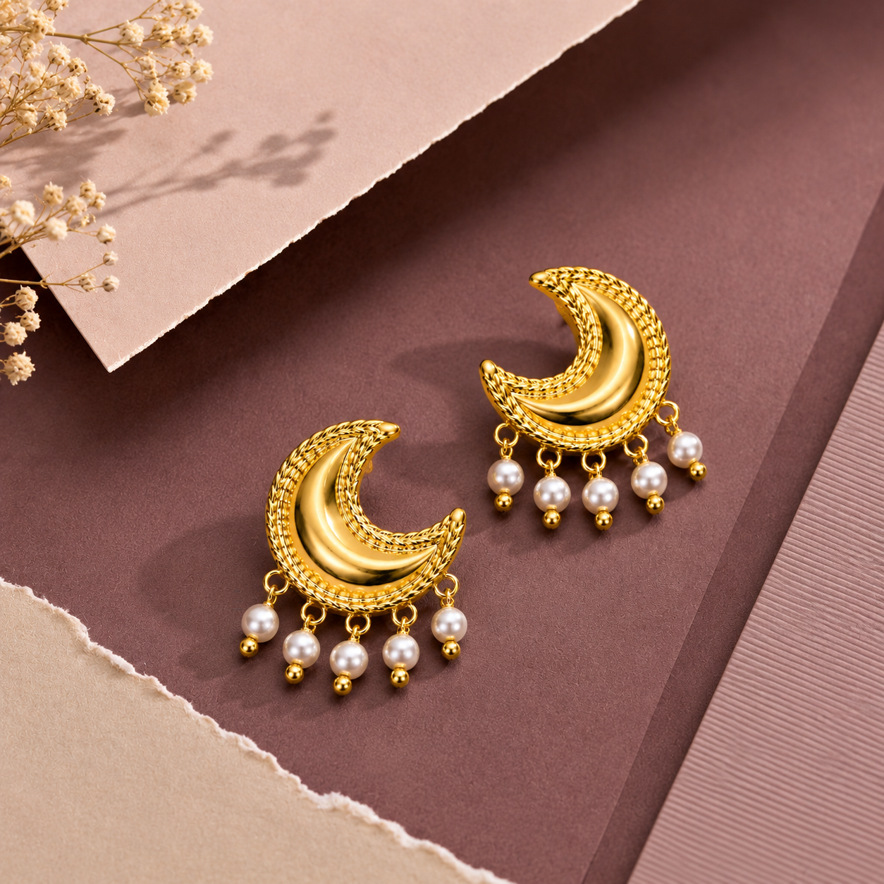 Flora Modern Hoop Earrings – contemporary gold plated hoop earrings, Flora Collection for women-5