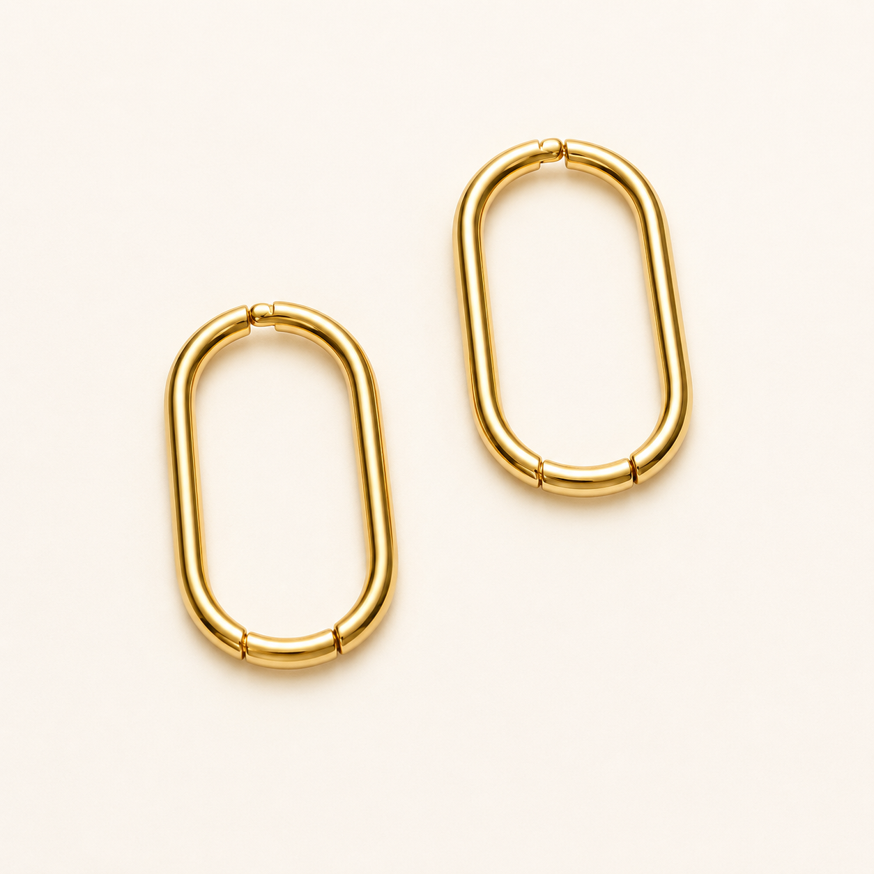 Flora U-Shape Minimal Gold Open Hoop Earrings – 18K Gold Plated