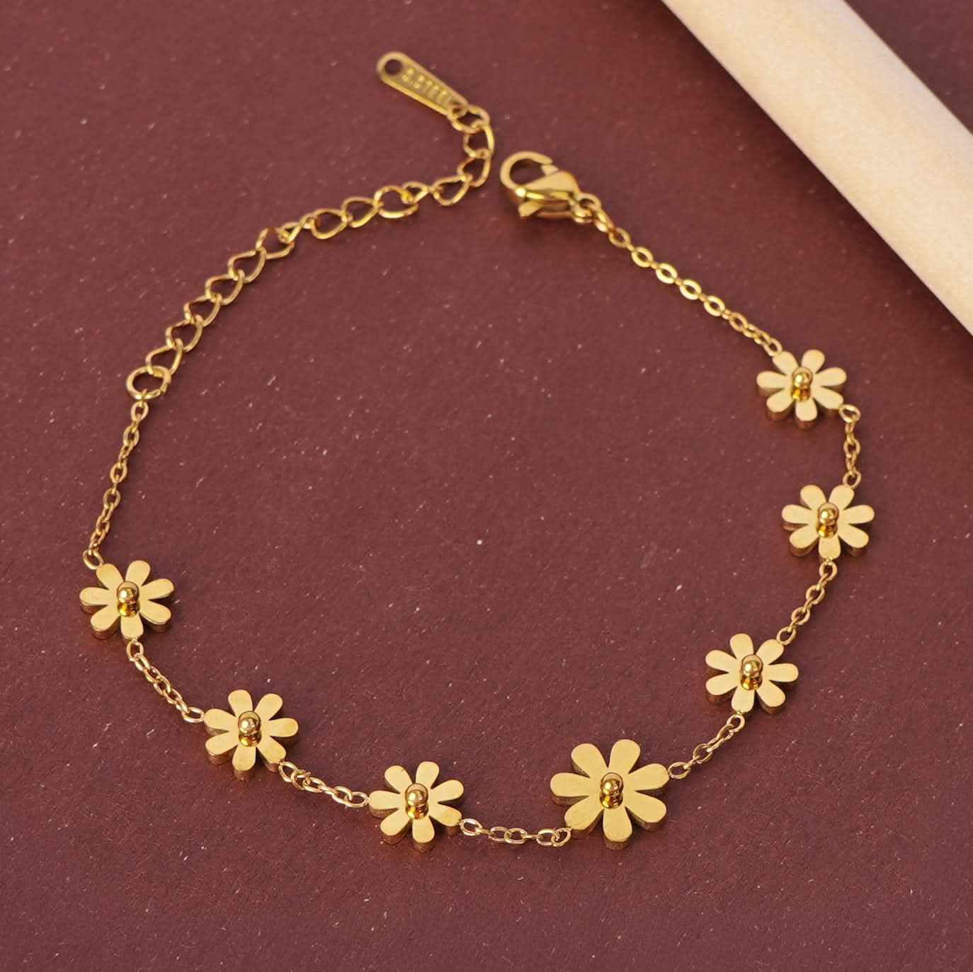 French Bloom Classic Jewellery Set – Parisian bloom motif coordinated jewellery set in 18K gold plated finish-5