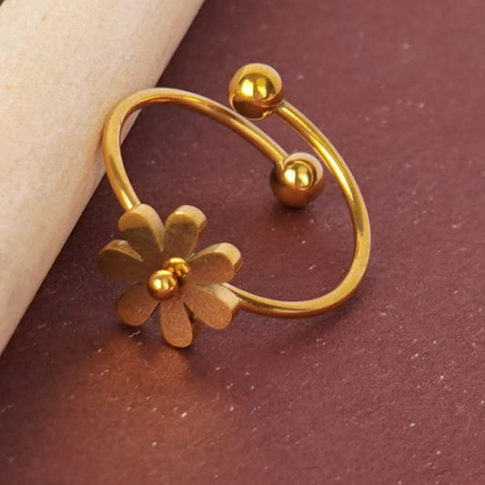 French Bloom Classic Jewellery Set – Parisian bloom motif coordinated jewellery set in 18K gold plated finish-7