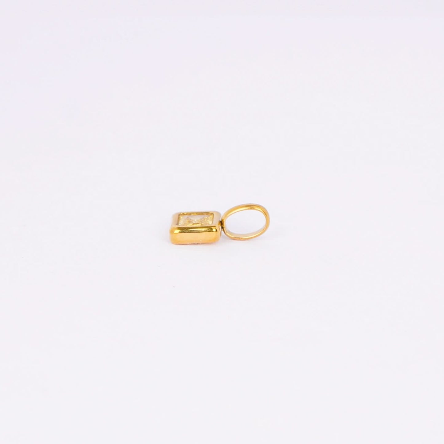 Gem Crystal Pendant Necklace – emerald-cut crystal pendant in 12 colour variants, 18K gold plated, PD18-11