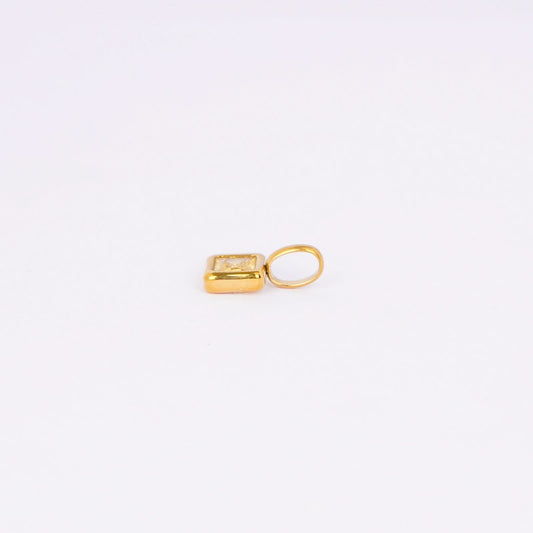 Gem Crystal Pendant Necklace – emerald-cut crystal pendant in 12 colour variants, 18K gold plated, PD18-11