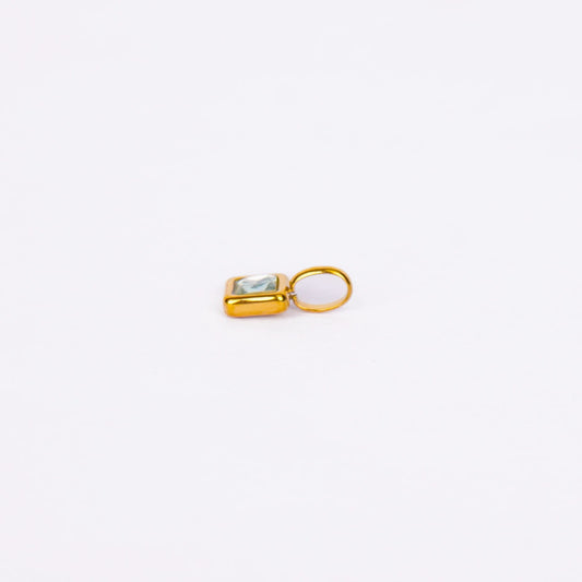Gem Crystal Pendant Necklace – emerald-cut crystal pendant in 12 colour variants, 18K gold plated, PD18-5