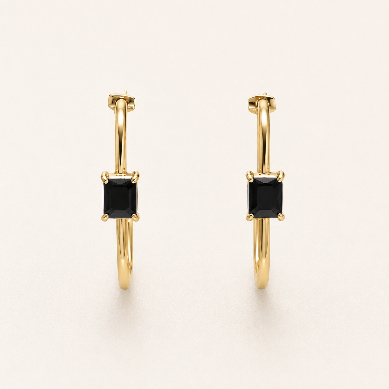 Geometric Bar Drop Earrings – sleek rectangular bar drop earrings in 18K gold plated finish for women-2