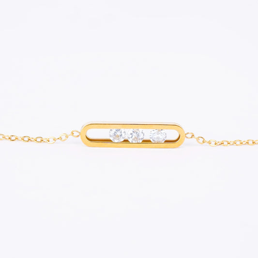 Geometric Elegance Bracelet – elegant geometric link bracelet in 18K gold plated finish for women-4