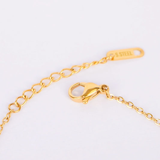 Geometric Elegance Bracelet – elegant geometric link bracelet in 18K gold plated finish for women-5