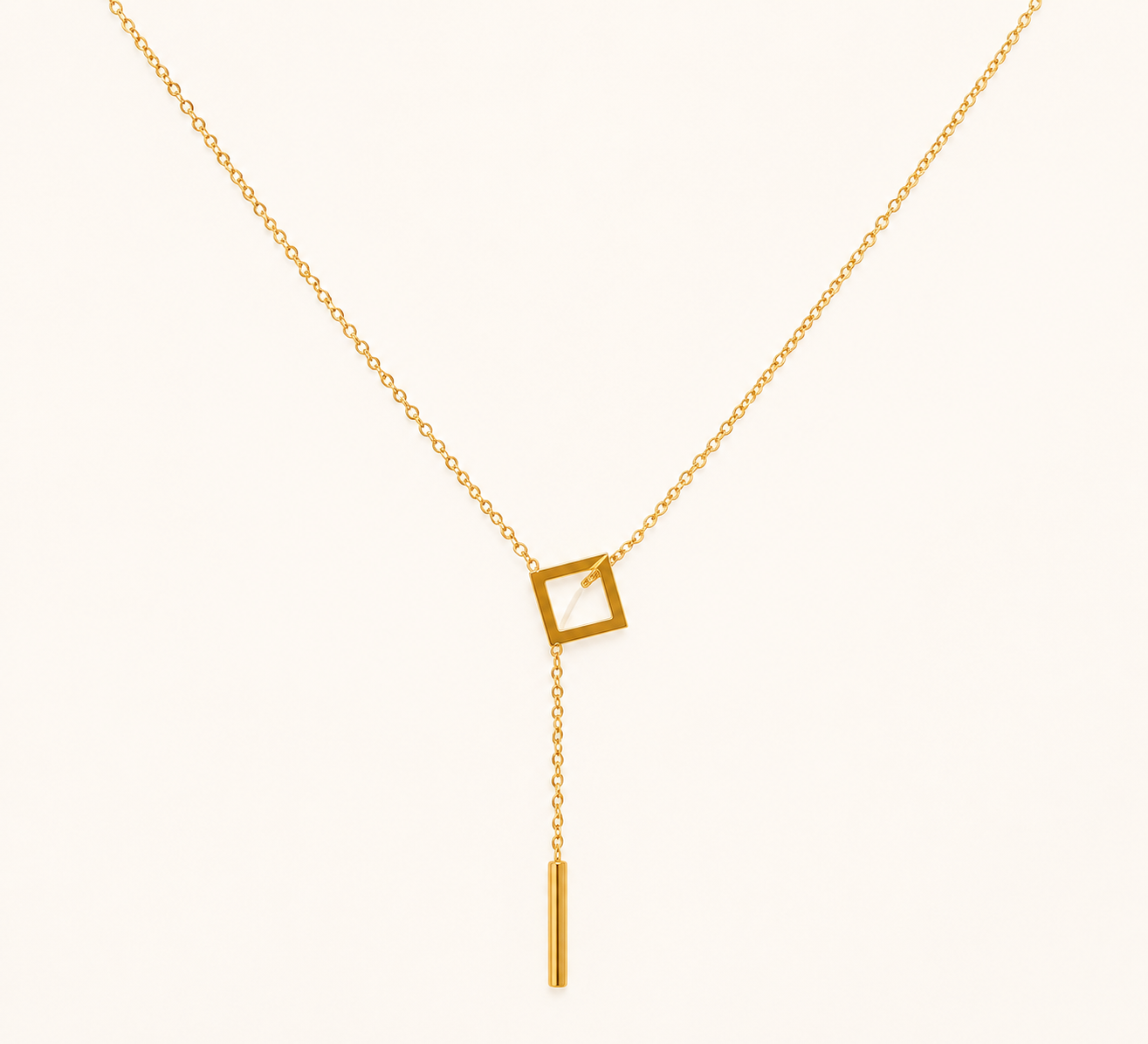 Geometric Everyday Necklace – minimal geometric necklace for daily wear in 18K gold plated finish for women