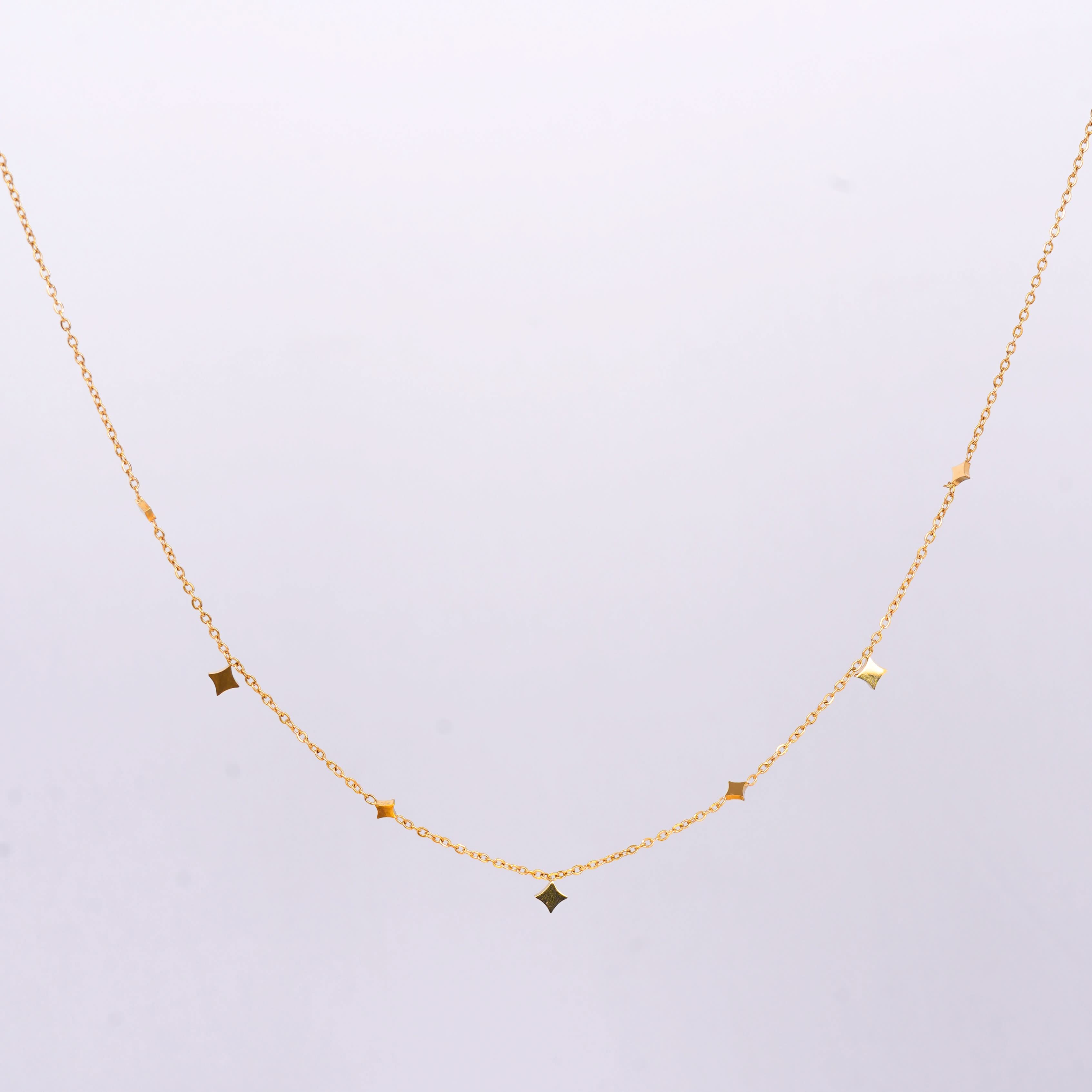 Gilded Compass Starlet Necklace – compass rose and star motif pendant necklace in 18K gold plated finish-2