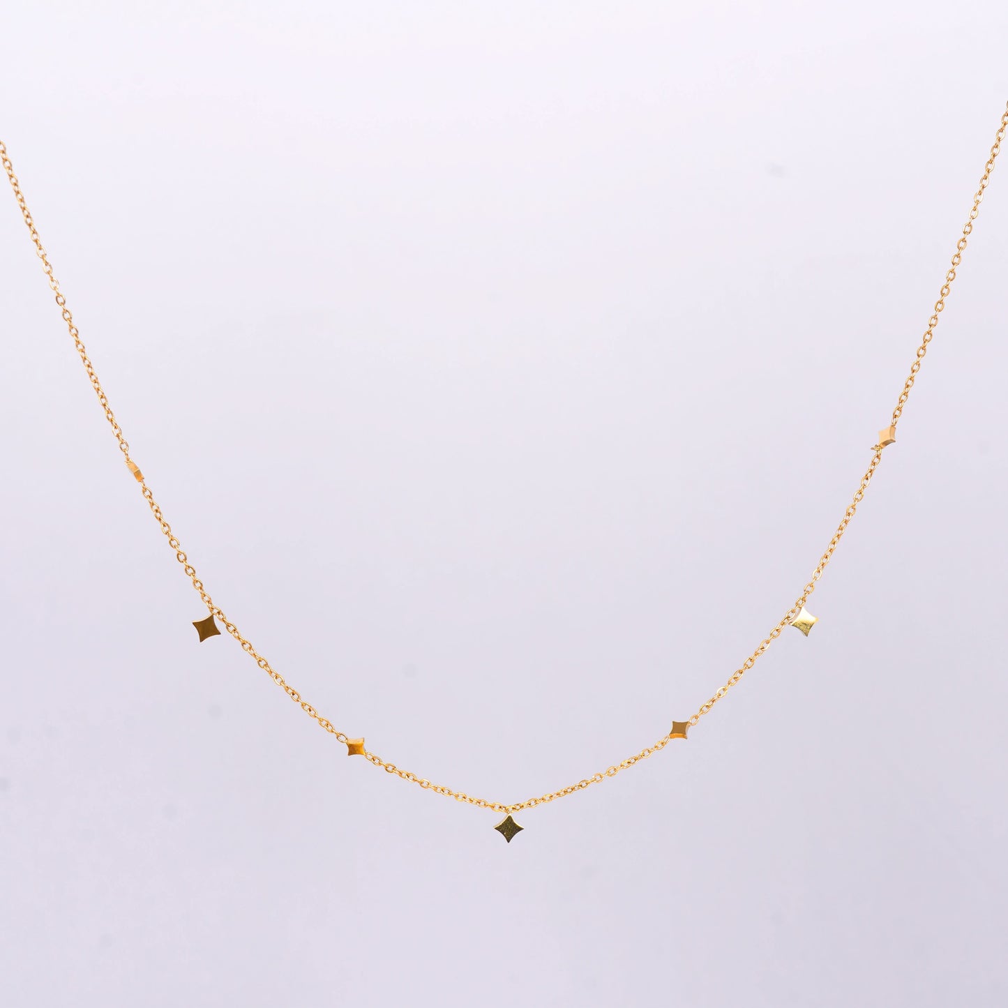 Gilded Compass Starlet Necklace – compass rose and star motif pendant necklace in 18K gold plated finish-2