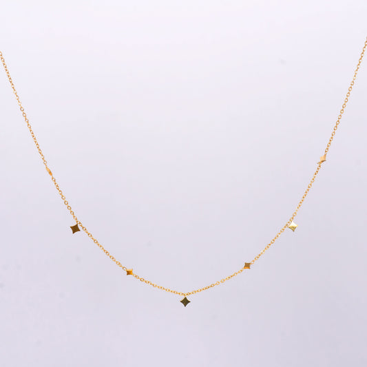 Gilded Compass Starlet Necklace – compass rose and star motif pendant necklace in 18K gold plated finish-2