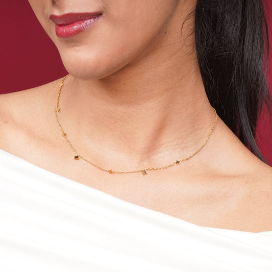 Gilded Compass Starlet Necklace – compass rose and star motif pendant necklace in 18K gold plated finish-3