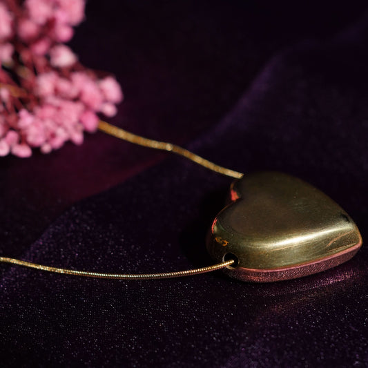 Gilded Ethereal Heart Necklace – ethereal heart gilded pendant necklace in 18K gold plated finish for women-4