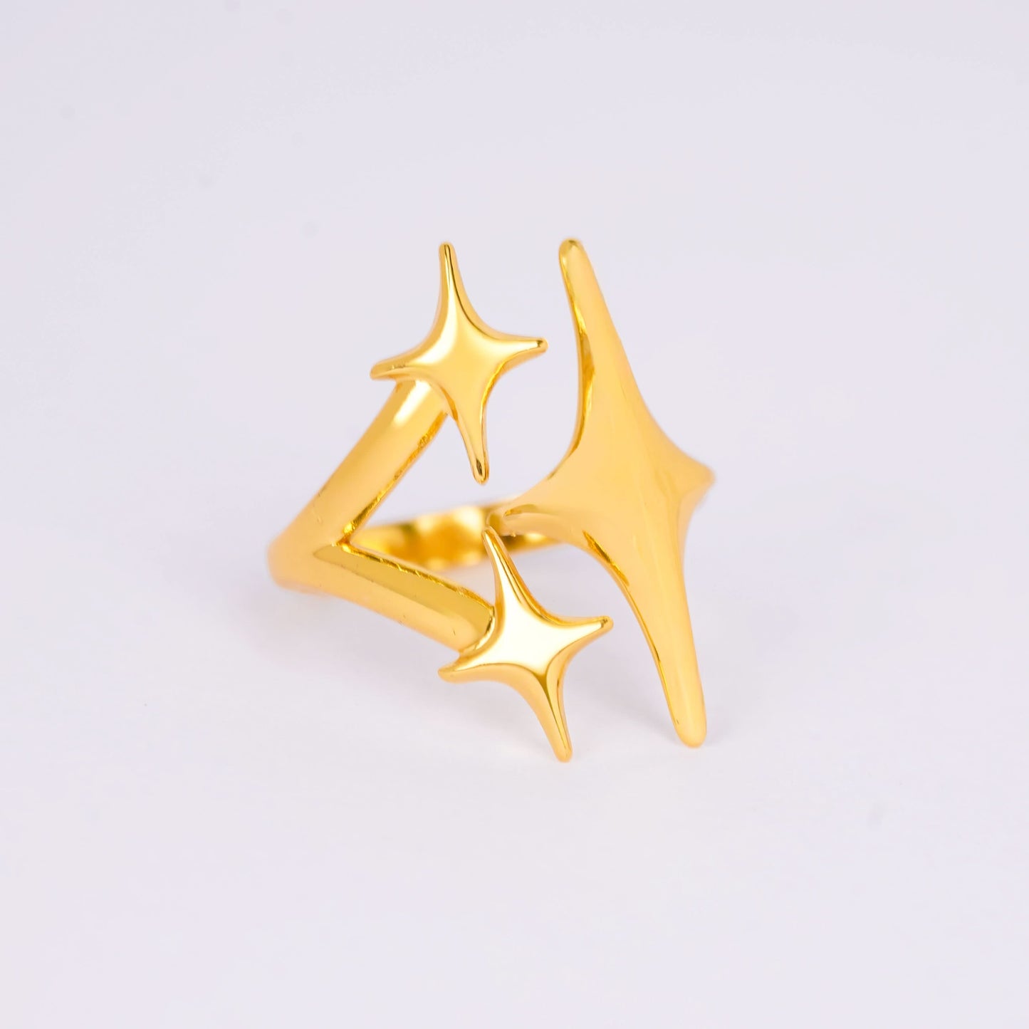 Gilded Galaxy Wrap Ring – celestial galaxy-inspired gold plated wrap ring for women-3