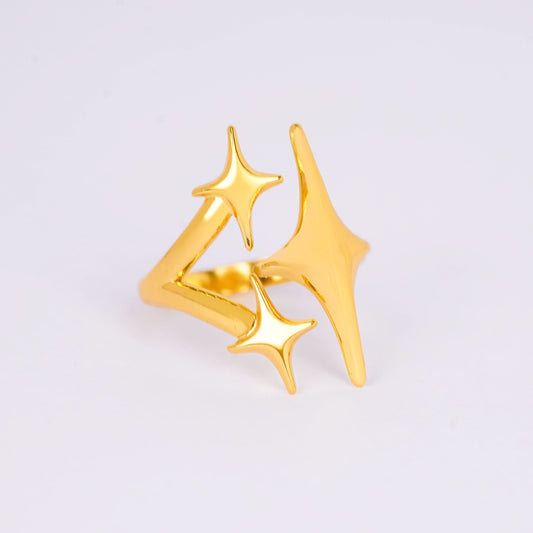 Gilded Galaxy Wrap Ring – celestial galaxy-inspired gold plated wrap ring for women-3