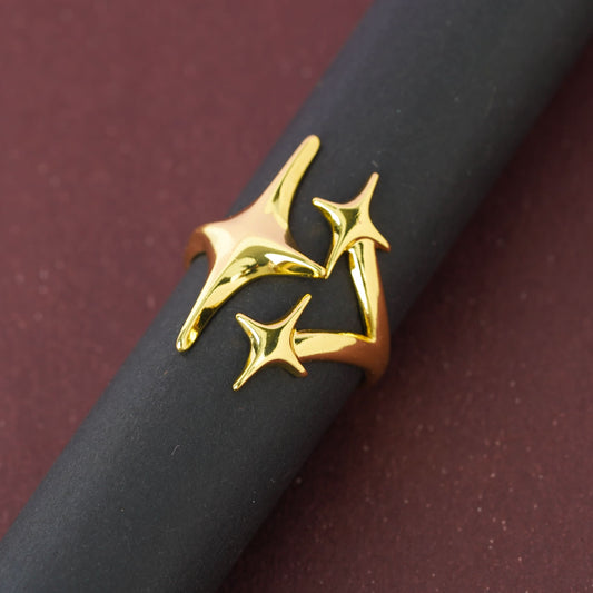 Gilded Galaxy Wrap Ring – celestial galaxy-inspired gold plated wrap ring for women-7