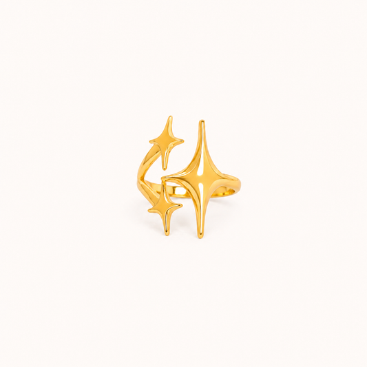 Gilded Galaxy Wrap Ring – celestial galaxy-inspired gold plated wrap ring for women
