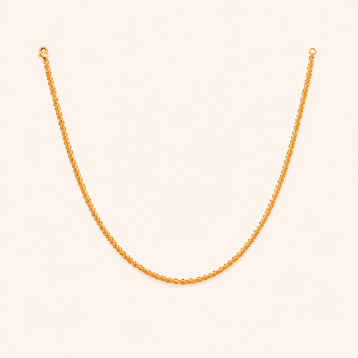 Gilded Texture Chain Necklace – textured link gold plated chain necklace for layering, 18K gold finish
