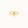 Gilded V-Pear Solitaire Ring