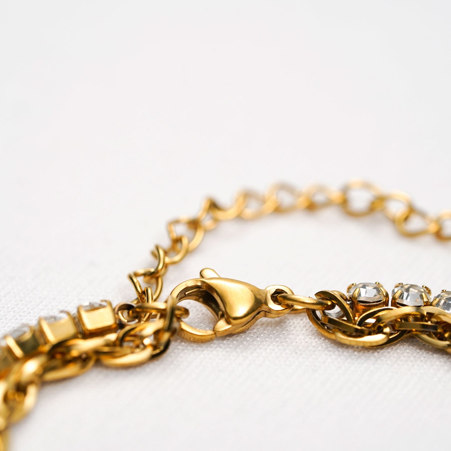Glaze Tennis Duo Bracelet – glazed dual-strand tennis bracelet in 18K gold plated finish for women-3