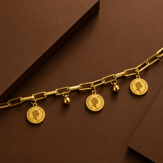 Gold Geometric Bracelet – lifestyle shot styled with everyday outfit