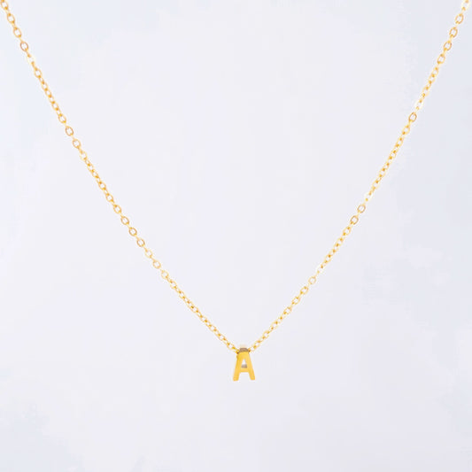 Gold Initial Letter Pendant Necklace – personalised gold letter initial charm necklace, 304 stainless steel PVD coating-22