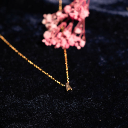Gold Initial Letter Pendant Necklace – personalised gold letter initial charm necklace, 304 stainless steel PVD coating-24