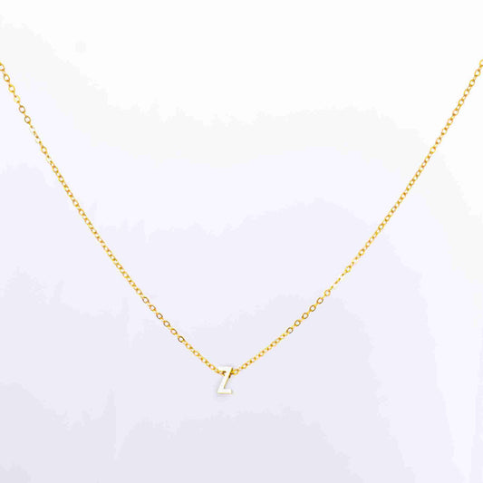 Gold Initial Letter Pendant Necklace – personalised gold letter initial charm necklace, 304 stainless steel PVD coating-26