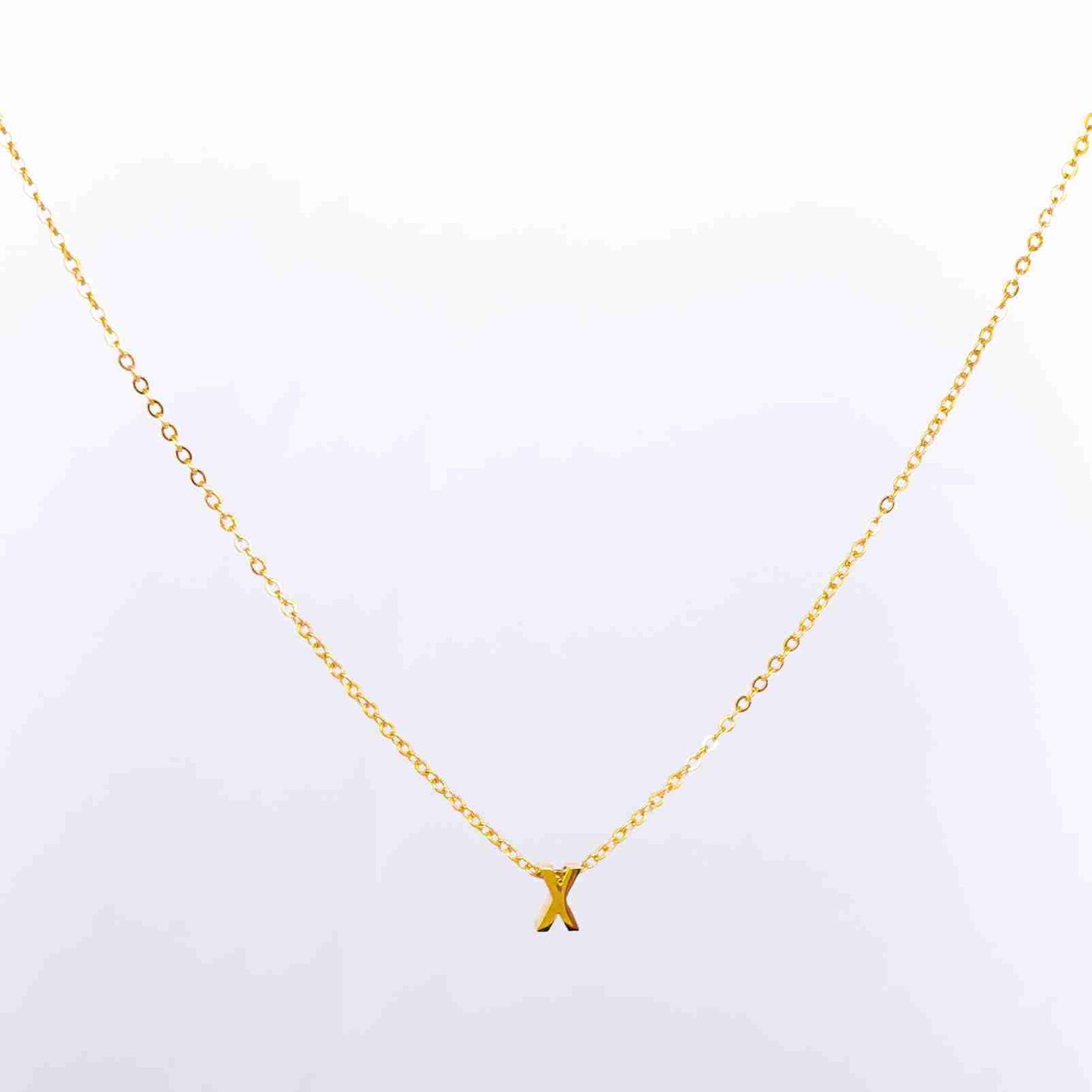 Gold Initial Letter Pendant Necklace – personalised gold letter initial charm necklace, 304 stainless steel PVD coating-27