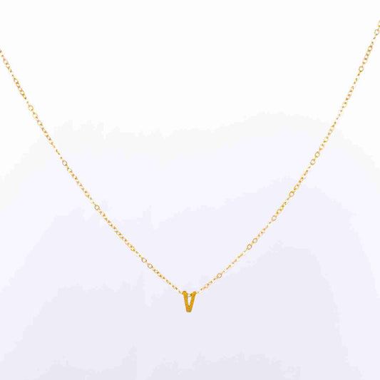 Gold Initial Letter Pendant Necklace – personalised gold letter initial charm necklace, 304 stainless steel PVD coating-28