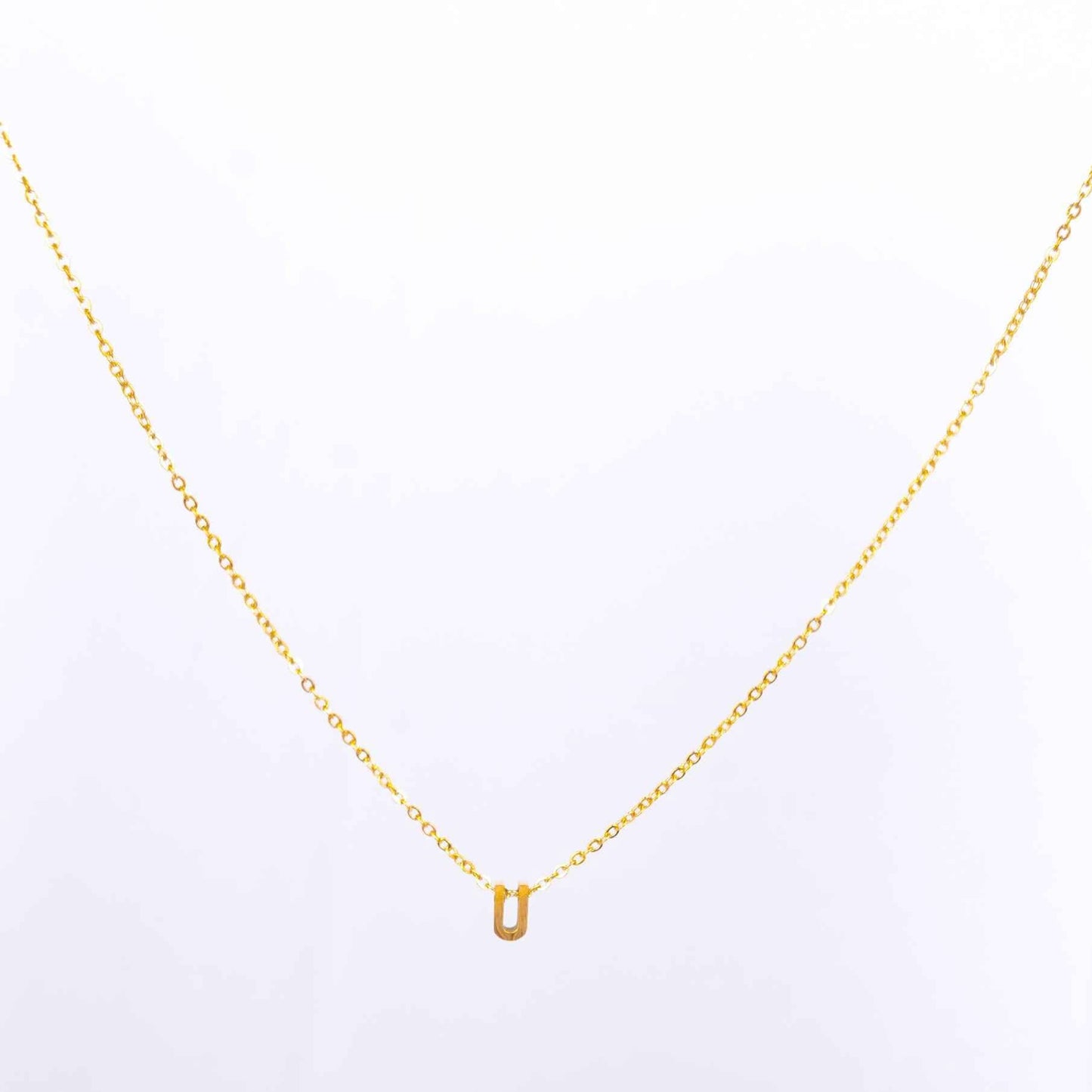 Gold Initial Letter Pendant Necklace – personalised gold letter initial charm necklace, 304 stainless steel PVD coating-29
