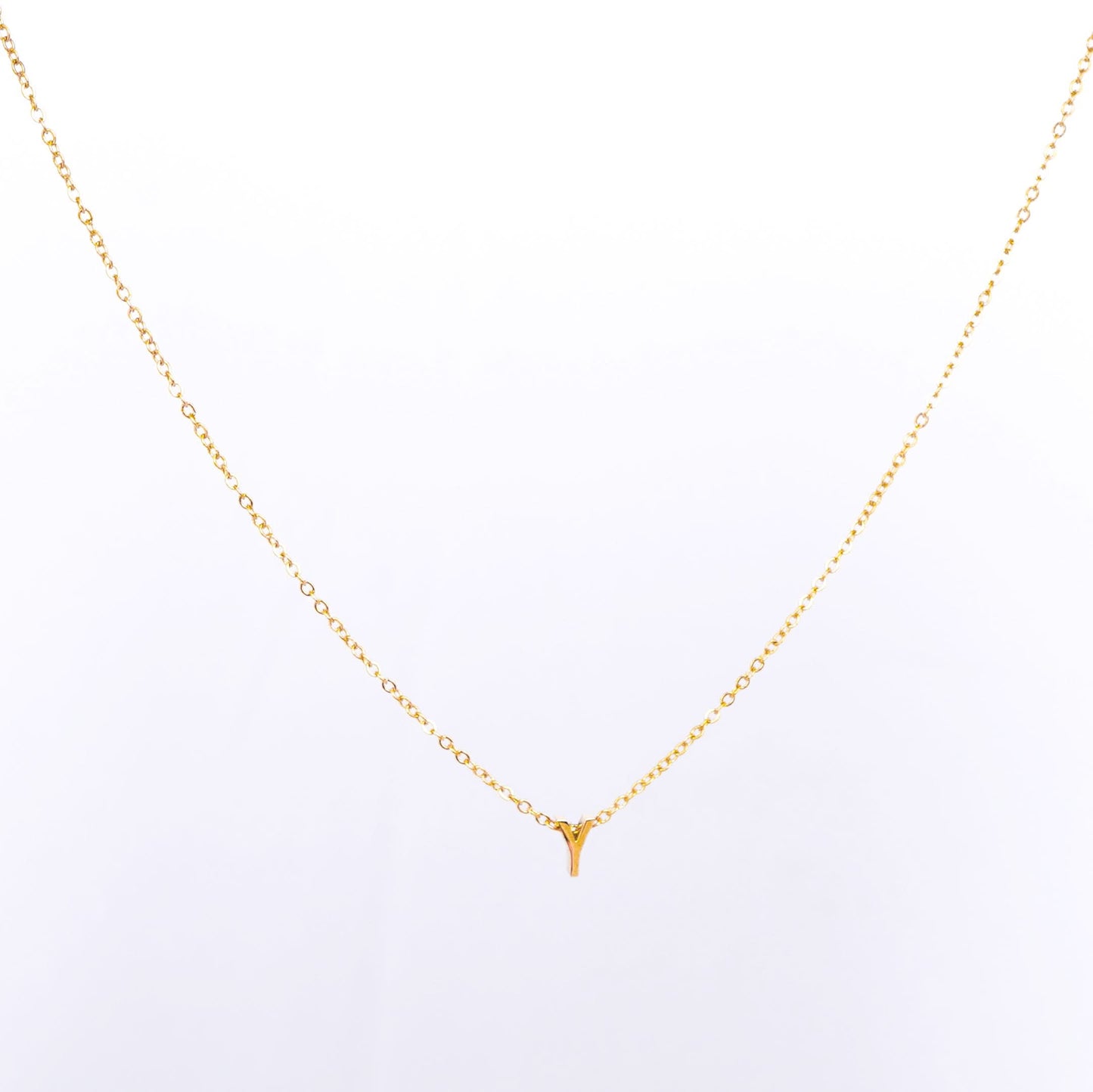 Gold Initial Letter Pendant Necklace – personalised gold letter initial charm necklace, 304 stainless steel PVD coating-30