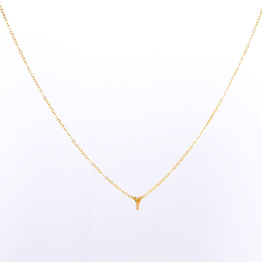 Gold Initial Letter Pendant Necklace – personalised gold letter initial charm necklace, 304 stainless steel PVD coating-30