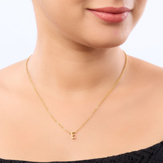 Gold Initial Letter Pendant Necklace – personalised gold letter initial charm necklace, 304 stainless steel PVD coating-5