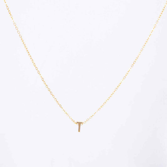 Gold Initial Letter Pendant Necklace – personalised gold letter initial charm necklace, 304 stainless steel PVD coating-50