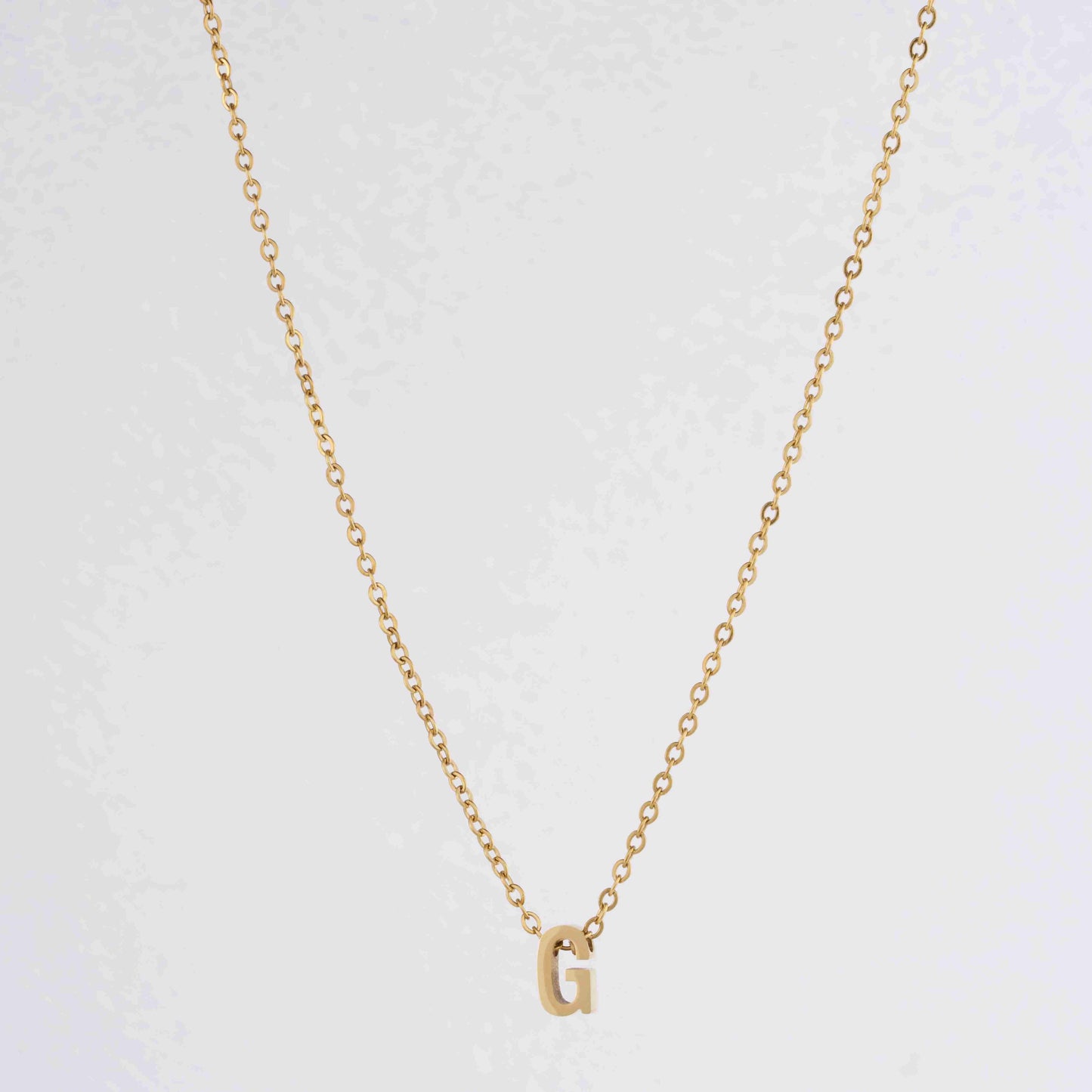 Gold Initial Letter Pendant Necklace – personalised gold letter initial charm necklace, 304 stainless steel PVD coating-6